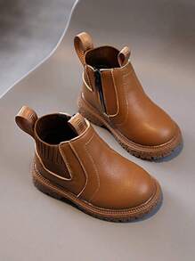 Girls Litchi Embossed Boots For Outdoor