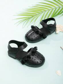 嬰兒簡約風透氣涼鞋 - 黑色 - 查看 5