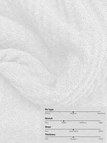 SHEIN EZwear Tie Front Ruffle Hem Top - White - View 3