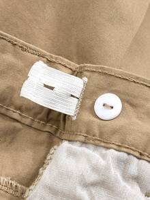 Baby Boy Embroidery Slant Pocket Pants - Khaki - View 5