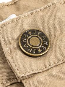 Baby Boy Embroidery Slant Pocket Pants - Khaki - View 8