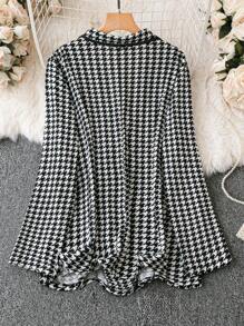 SHEIN LUNE Plus Allover Print Double Breasted Blazer - Multicolor - View 2