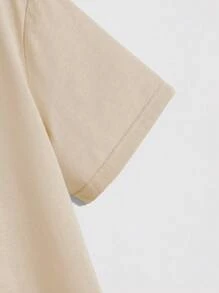 ROMWE MEN Anime 男性人物圖形t卹 - 杏色 - 查看 5