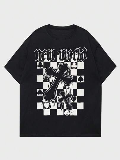 Guys Checker & Cross Graphic Tee