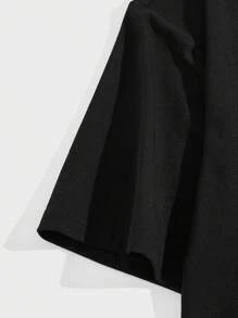 ROMWE MEN Hombres Camiseta con estampado de cráneo y letra - Negro - Ver 4