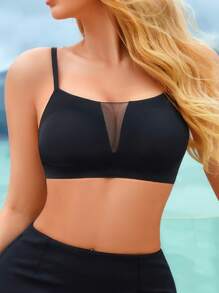 Sujetador de tirantes de malla - Negro - Ver 5