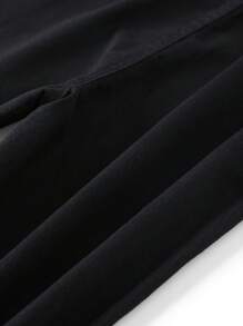 女大童二層下擺牛仔喇叭褲 - 黑色 - 查看 5