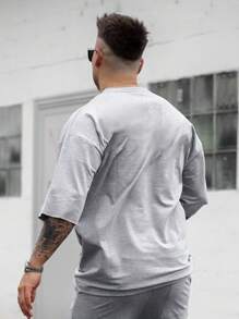 Men Solid Drop Shoulder Tee