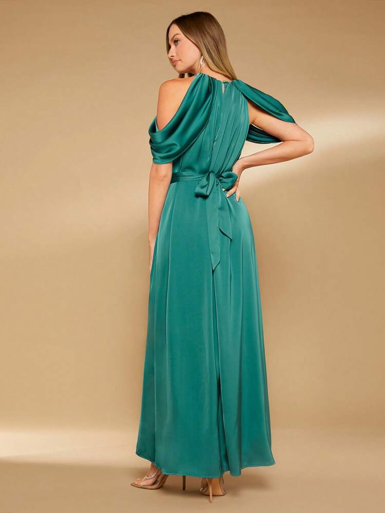 Cold Shoulder Ruched Bust Dress