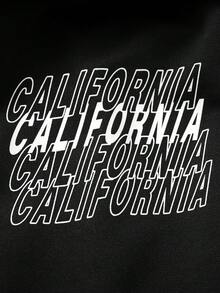 SHEIN 男大童1入組字母圖案套頭衫&1入組衛褲 - 黑色 - 查看 6