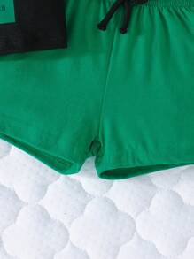 男嬰椰子樹和字母圖案T恤&前繫帶短褲 - 彩色 - 查看 6