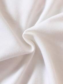 女嬰卡通圖案連帽連衣裙 - 白色 - 查看 5