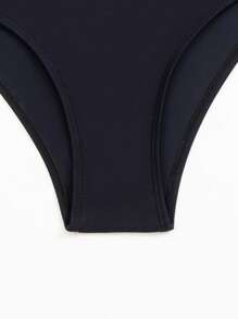 SHEIN Swim Ring Linked Tankini Set, For Summer Beach Vacation - Multicolor - View 6