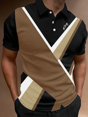 Manfinity Männer Große Größen Polo Shirt mit Farbblock,