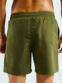 Surfspeed Men Letter Graphic Drawstring Waist Swim Trunks