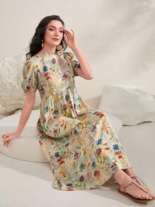 Mulvari 印花泡泡袖娃娃裙 - 彩色 - 查看 5