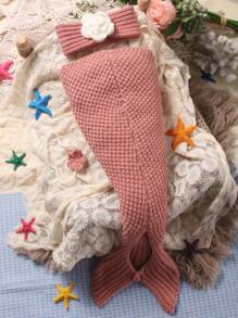 Bébé Fille 3 pièces Set Photographique À Applique Fleurie Queue De Sirène