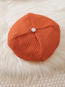 女嬰優雅襯衫裙套裝帶帽子，適合秋季派對 - 橘色 - 查看 7