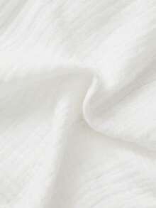 SHEIN Newborn Baby Girls' Cute Peter Pan Collar Lace-Trimmed Long Sleeve Top