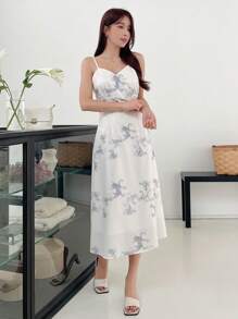 DAZY 滿版印花吊帶連衣裙