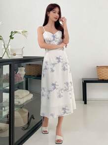 DAZY 滿版印花吊帶連衣裙