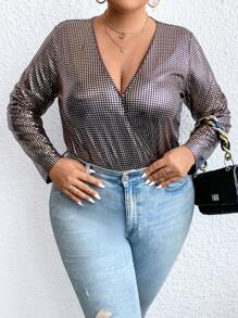 Calvaya 大碼交疊領連身背心