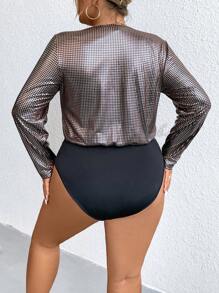 Calvaya 大碼交疊領連身背心