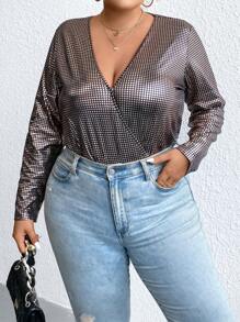 Calvaya 大碼交疊領連身背心