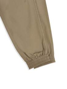 Manfinity Homme Men Flap Pocket Cargo Pants Without Belt, Plain Long Khaki Pants, For Husband, Boyfriend Gifts, For Fall