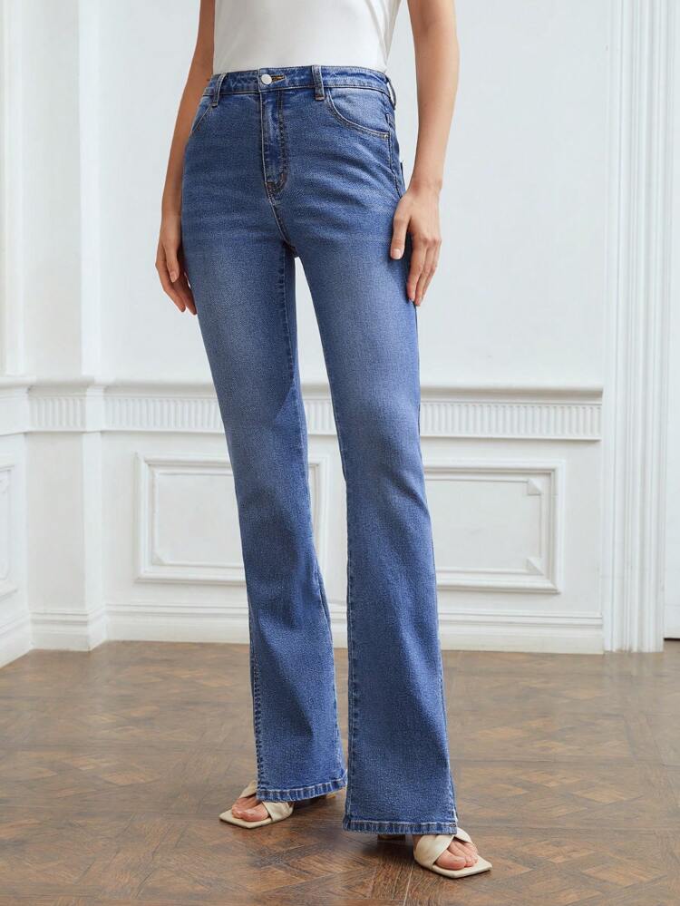 SPLIT FLARE LEG JEANS