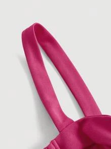 SHEIN Belle Solid Bustier Cami Dress - Hot Pink - View 3