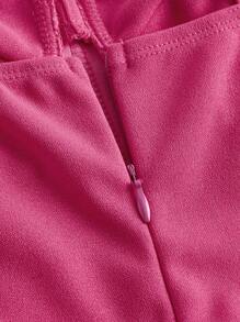 SHEIN Belle Solid Bustier Cami Dress - Hot Pink - View 4