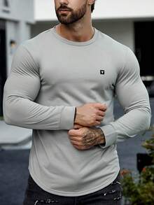 Manfinity Homme 男士字母圖案運動衫 - 灰色 - 查看 7