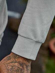 Manfinity Homme 男士字母圖案運動衫 - 灰色 - 查看 8