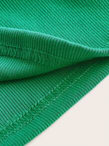 SHEIN ICON Fringe Trim Cami Top - Green - View 4