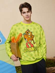 SCOOBY-DOO X SHEIN Nam Cartoon & Đồ họa chữ cái Áo nỉ - Nhiều màu - Xem 4