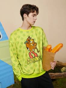 SCOOBY-DOO X SHEIN Nam Cartoon & Đồ họa chữ cái Áo nỉ - Nhiều màu - Xem 6