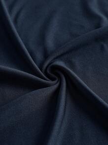 SHEIN BASICS Solid Cami Casual Dinner Dating Dress - Navy Blue - View 7