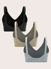 SHEIN Maternidad 3 piezas Sujetador de lactancia simple - Multicolor - Ver 2