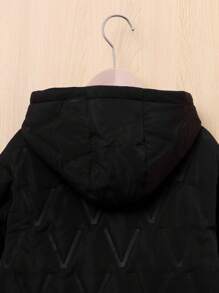 SHEIN Palton matlasat cu glugă, cu fermoar, 1 buc