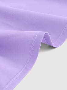 SHEIN MOD 素色後綁帶吊帶上衣 - 紫色 - 查看 3