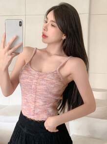 DAZY Space Dye Cami Top Carnival - Pink - View 4