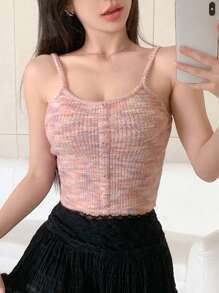 DAZY Space Dye Cami Top Carnival - Pink - View 5