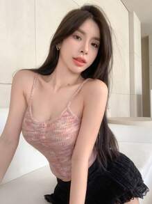 DAZY Space Dye Cami Top Carnival - Pink - View 7