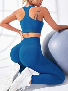 SHEIN Seamless High Stretch Sports Bra With Leggings