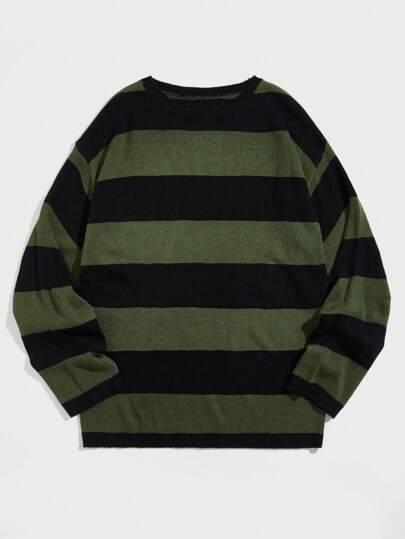 Academia Guys Striped Colour-block Jumper