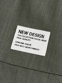 Manfinity NXTstreet Men Letter Patched Detail Drawstring Waist Pants - Army Green - View 5