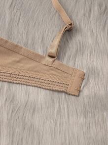 Women Casual Plain Multicolor Fabric Bras Medium Stretch With Bow Detail