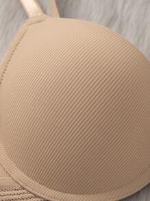 Women Casual Plain Multicolor Fabric Bras Medium Stretch With Bow Detail