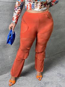 SHEIN SXY Talla grande Leggings de talle alto con abertura pierna amplia